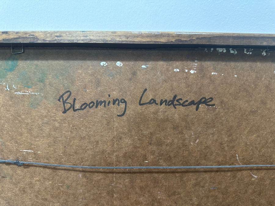 Just Added - Gerrit Greve (1948-2024, Cardiff by the Sea, CA) Original Acrylic Abstract Landscape Painting On Board Titled 'Blooming Landscape' Signed Lower Right Measures 30' X 24' Estimate $700 - $900 [Photo 7]