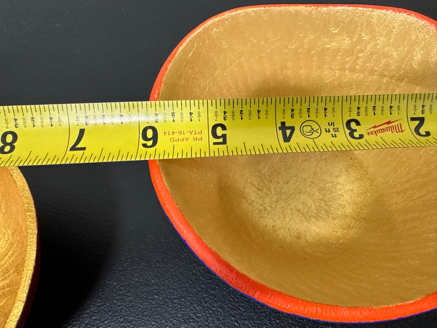 Just Added - Gerrit Greve (1948-2024, Cardiff by the Sea, CA) (3) Original Acrylic Hand Painted Vessels (These Were Coupled With His Paintings) 6W [Photo 11]