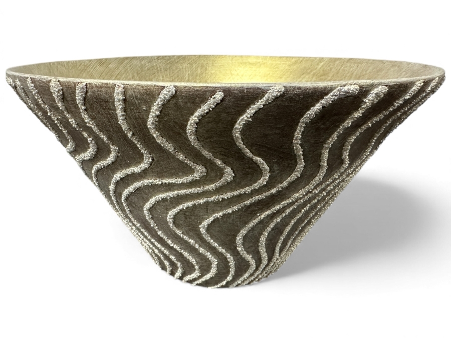 Just Added - Gerrit Greve (1948-2024, Cardiff by the Sea, CA) Original Acrylic Hand Painted Vessel (These Were Coupled With His Paintings) 10W X 5.5H