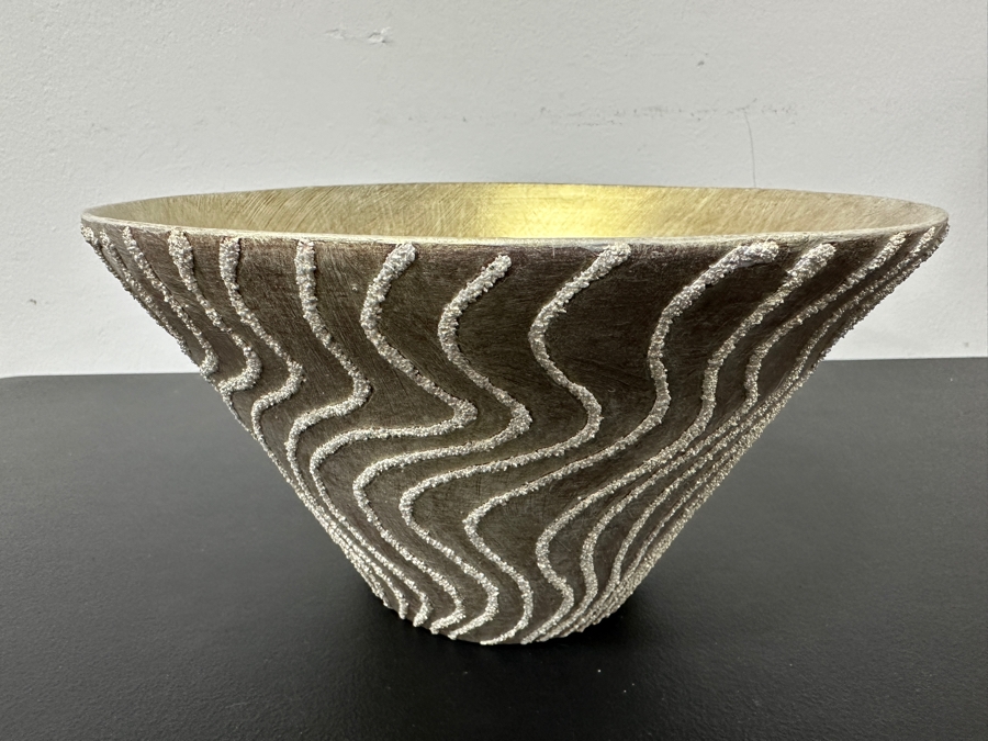 Just Added - Gerrit Greve (1948-2024, Cardiff by the Sea, CA) Original Acrylic Hand Painted Vessel (These Were Coupled With His Paintings) 10W X 5.5H [Photo 2]