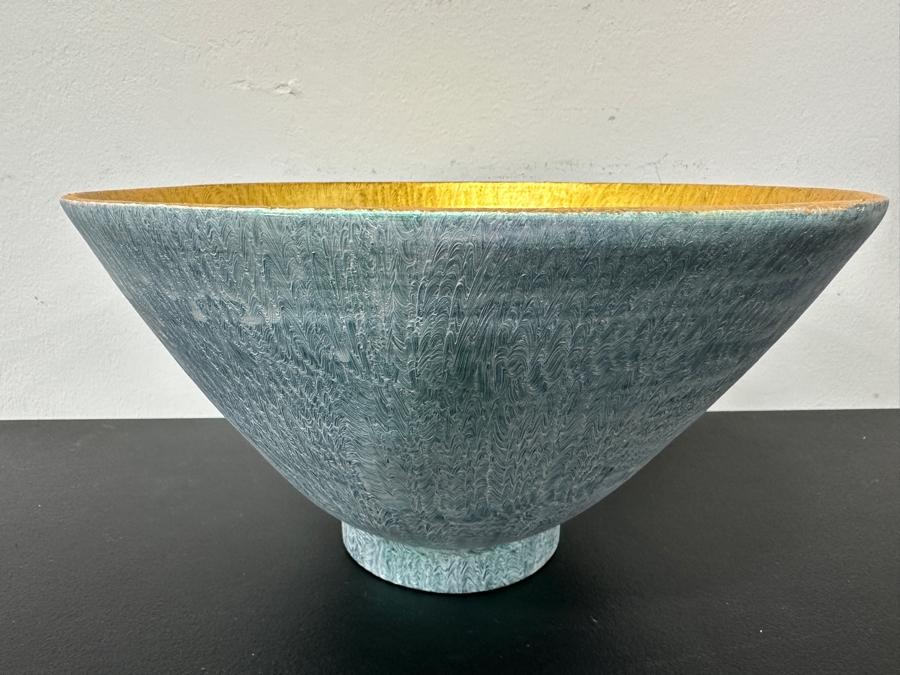 Just Added - Gerrit Greve (1948-2024, Cardiff by the Sea, CA) Original Acrylic Hand Painted Vessel (These Were Coupled With His Paintings) 11.75W X 6.5H [Photo 2]