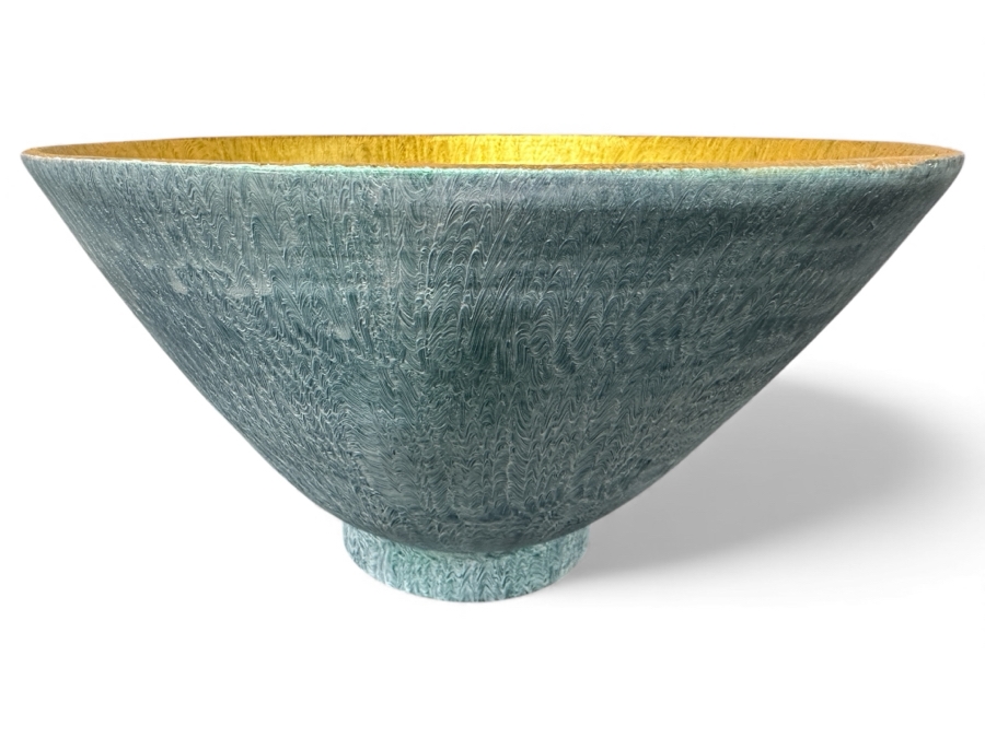 Just Added - Gerrit Greve (1948-2024, Cardiff by the Sea, CA) Original Acrylic Hand Painted Vessel (These Were Coupled With His Paintings) 11.75W X 6.5H