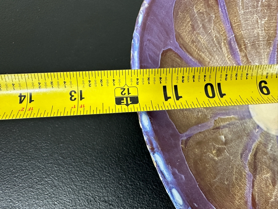 Just Added - Gerrit Greve (1948-2024, Cardiff by the Sea, CA) Original Acrylic Hand Painted Vessel (These Were Coupled With His Paintings) 11.75W X 3H [Photo 9]