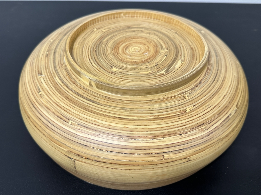 Just Added - Gerrit Greve (1948-2024, Cardiff by the Sea, CA) Original Acrylic Hand Painted Vessel (These Were Coupled With His Paintings) 11W X 3.75H [Photo 6]