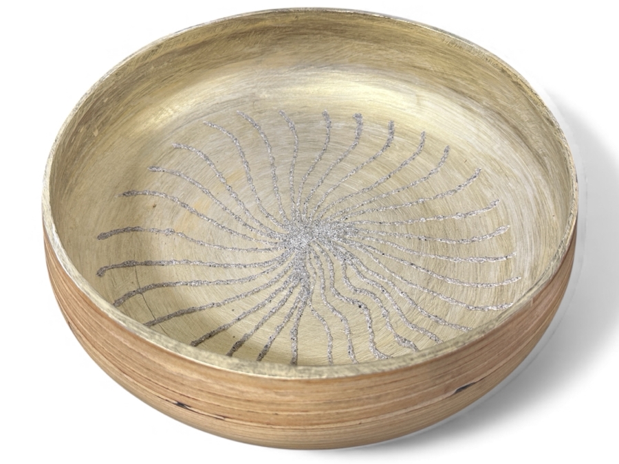 Just Added - Gerrit Greve (1948-2024, Cardiff by the Sea, CA) Original Acrylic Hand Painted Vessel (These Were Coupled With His Paintings) 11W X 3.75H