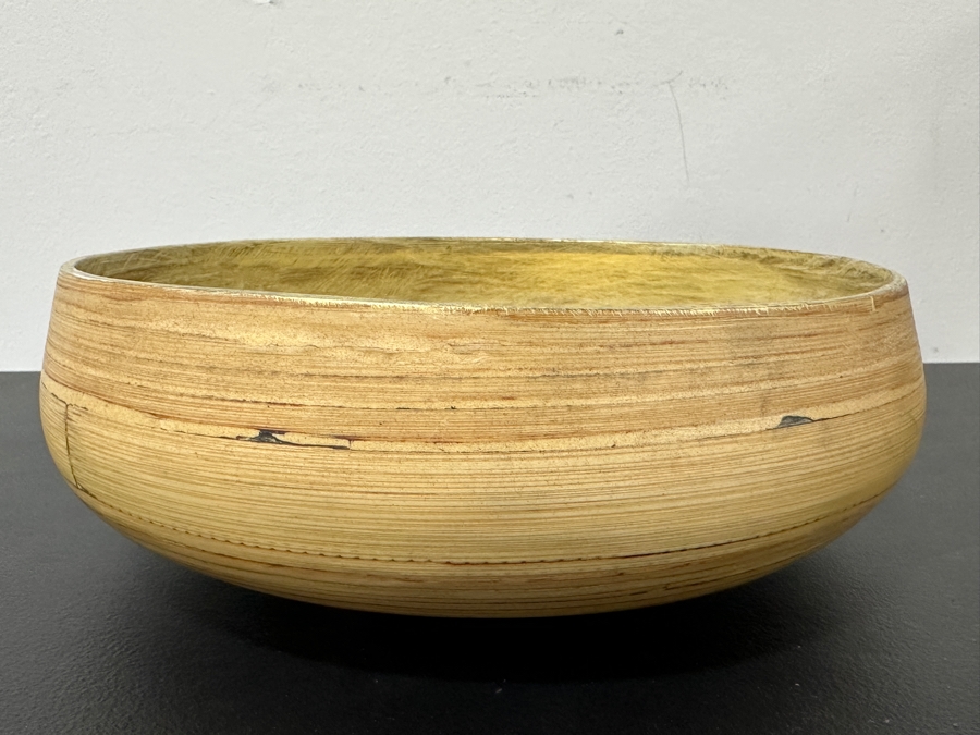 Just Added - Gerrit Greve (1948-2024, Cardiff by the Sea, CA) Original Acrylic Hand Painted Vessel (These Were Coupled With His Paintings) 11W X 3.75H [Photo 5]