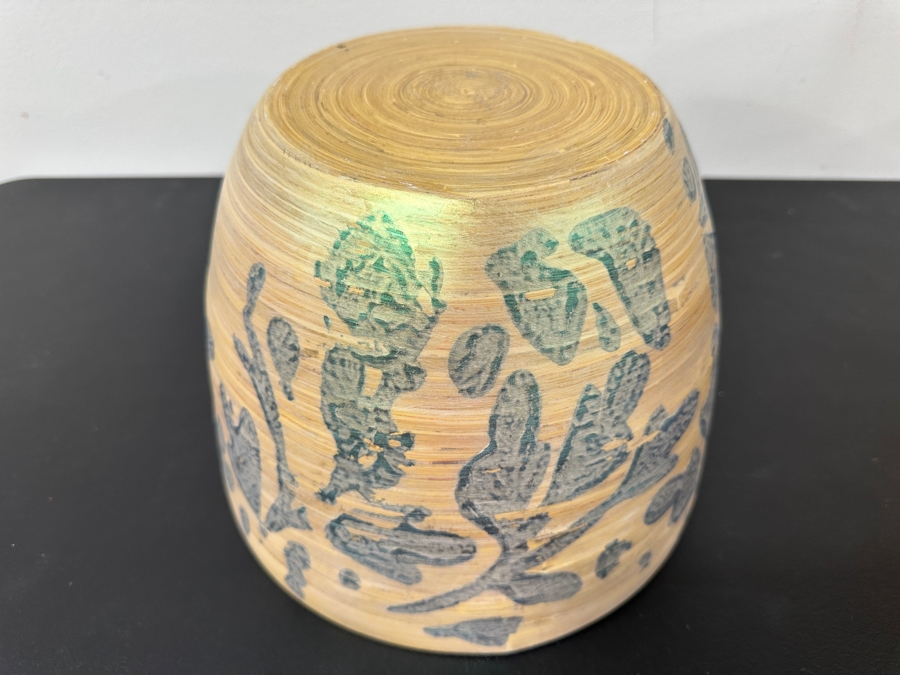 Just Added - Gerrit Greve (1948-2024, Cardiff by the Sea, CA) Original Acrylic Hand Painted Vessel (These Were Coupled With His Paintings) 10.5W X 7.75H [Photo 7]