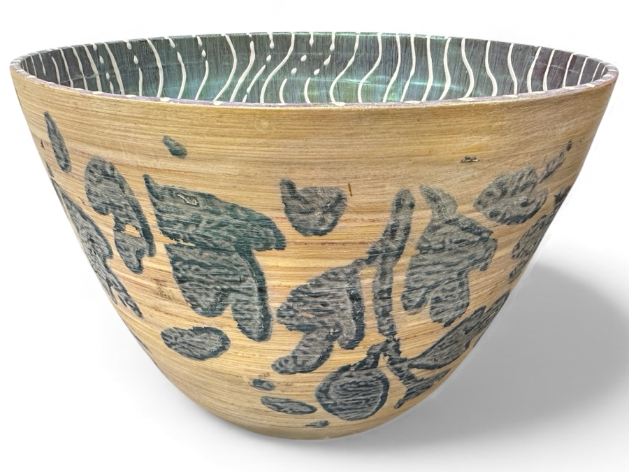 Just Added - Gerrit Greve (1948-2024, Cardiff by the Sea, CA) Original Acrylic Hand Painted Vessel (These Were Coupled With His Paintings) 10.5W X 7.75H