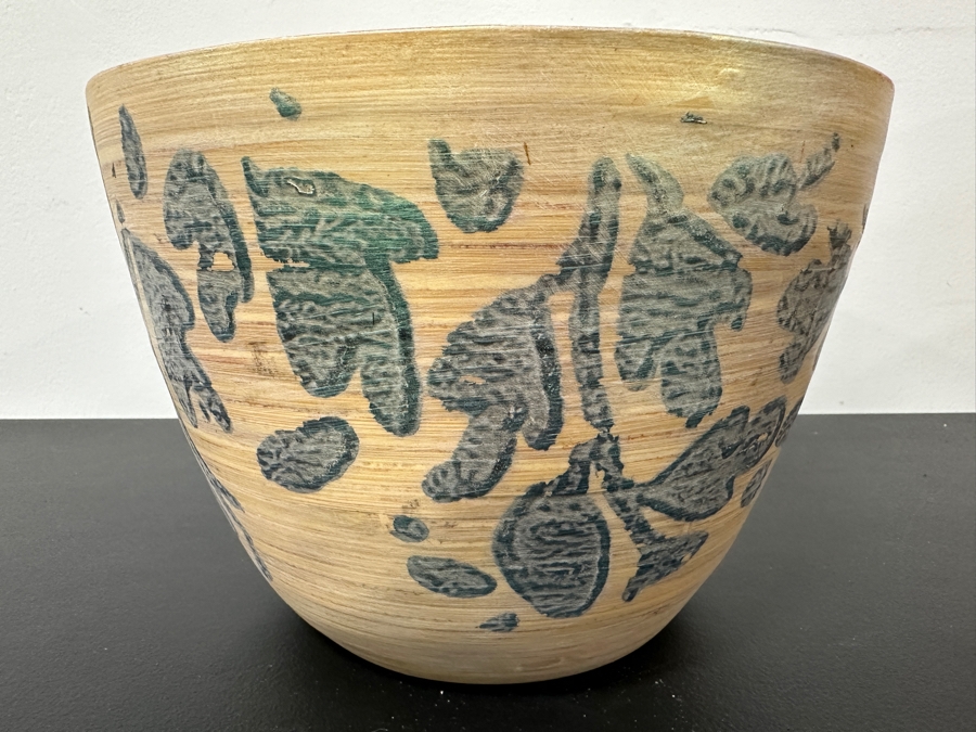 Just Added - Gerrit Greve (1948-2024, Cardiff by the Sea, CA) Original Acrylic Hand Painted Vessel (These Were Coupled With His Paintings) 10.5W X 7.75H [Photo 4]