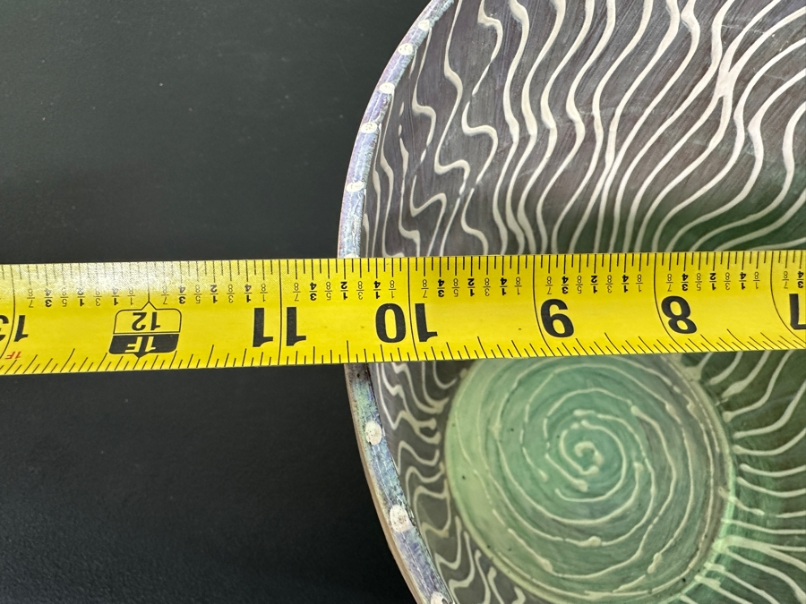 Just Added - Gerrit Greve (1948-2024, Cardiff by the Sea, CA) Original Acrylic Hand Painted Vessel (These Were Coupled With His Paintings) 10.5W X 7.75H [Photo 8]