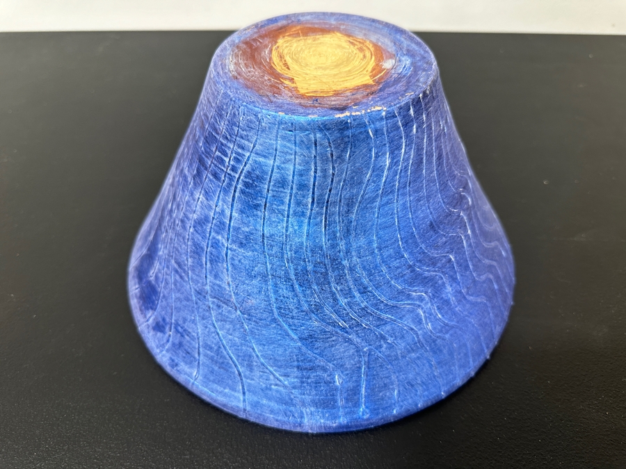 Just Added - Gerrit Greve (1948-2024, Cardiff by the Sea, CA) Original Acrylic Hand Painted Vessel (These Were Coupled With His Paintings) 10W X 5.5H [Photo 6]