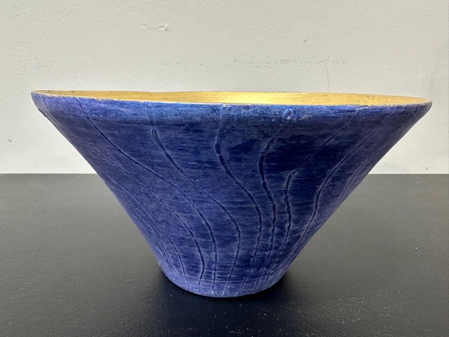 Just Added - Gerrit Greve (1948-2024, Cardiff by the Sea, CA) Original Acrylic Hand Painted Vessel (These Were Coupled With His Paintings) 10W X 5.5H [Photo 2]