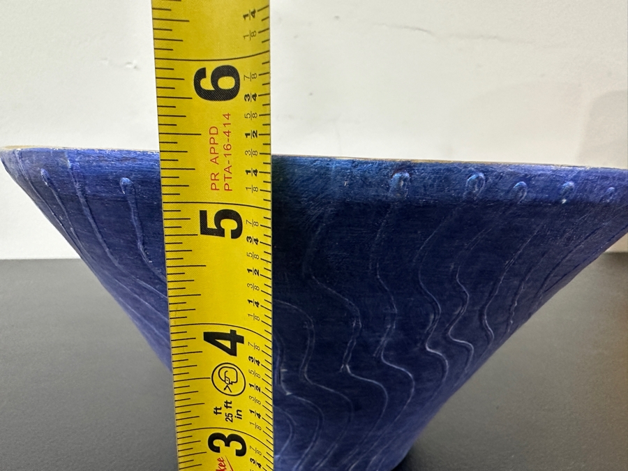 Just Added - Gerrit Greve (1948-2024, Cardiff by the Sea, CA) Original Acrylic Hand Painted Vessel (These Were Coupled With His Paintings) 10W X 5.5H [Photo 8]