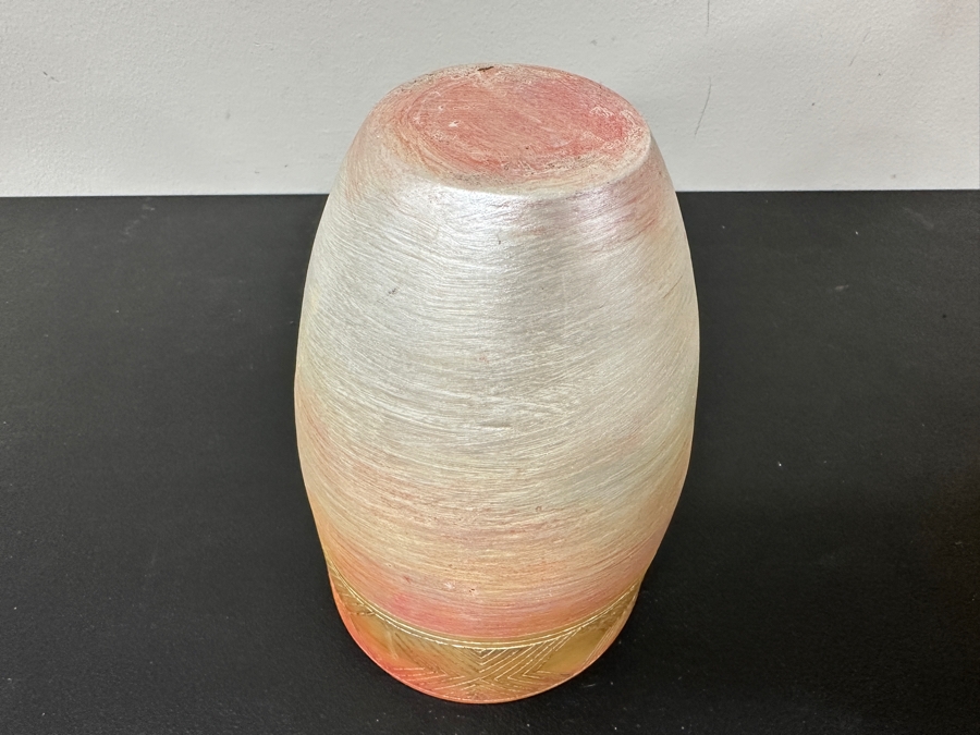 Just Added - Gerrit Greve (1948-2024, Cardiff by the Sea, CA) Original Acrylic Hand Painted Vessel (These Were Coupled With His Paintings) 6W X 8.5H [Photo 7]