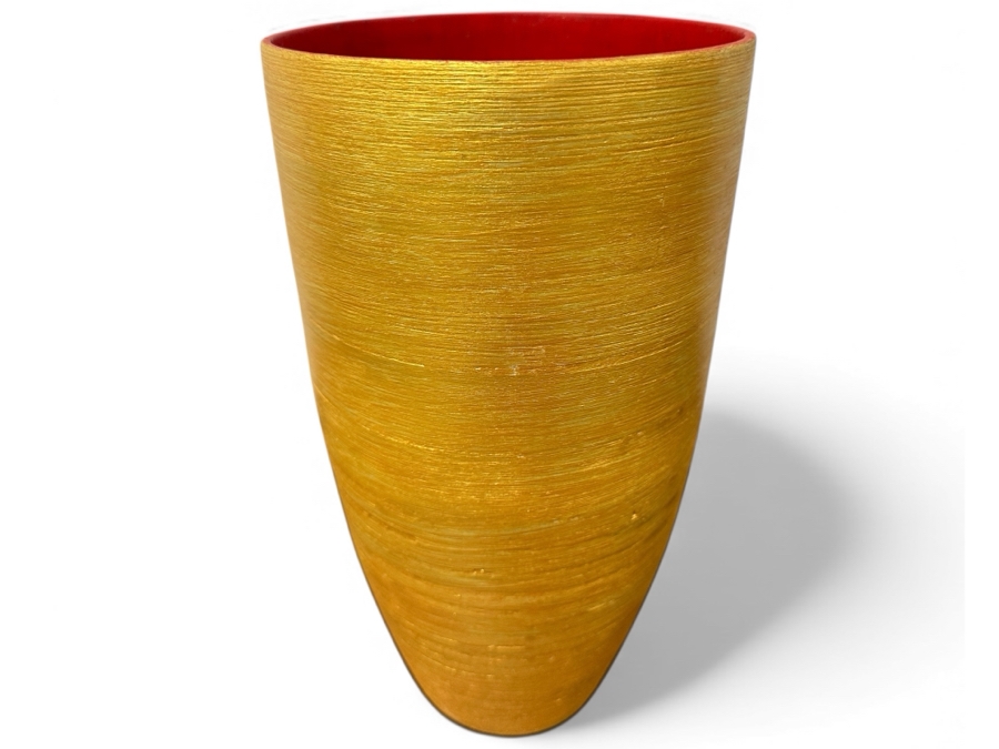 Just Added - Gerrit Greve (1948-2024, Cardiff by the Sea, CA) Original Acrylic Hand Painted Vessel (These Were Coupled With His Paintings) 6.25W X 11.75H