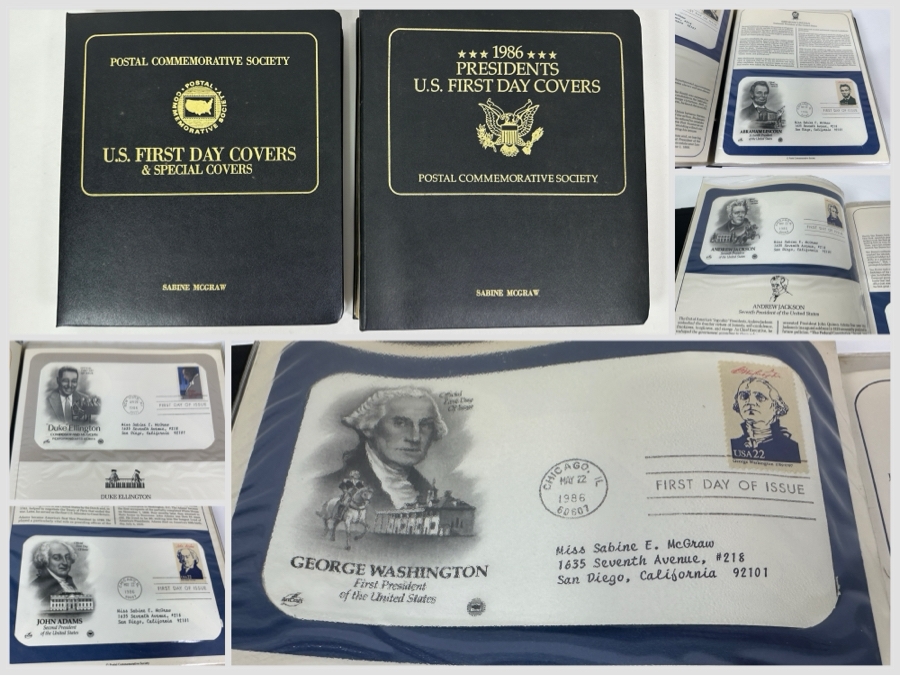 Just Added - Two Binders Of U.S. First Day Covers From The Postal Commemorative Society: U.S. First Day Covers & Special Covers And 1986 Presidents U.S. First Day Covers - See Photos For Sampling
