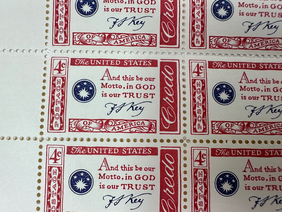 Just Added - Collection Of (8) Mid-Century United States Mint Postage Stamp Sheets: Freedom Of The Press, Mahatma Gandhi, Independence Day 1959, (3) Credo, Windlow Homer & Girl Scouts USA [Photo 6]