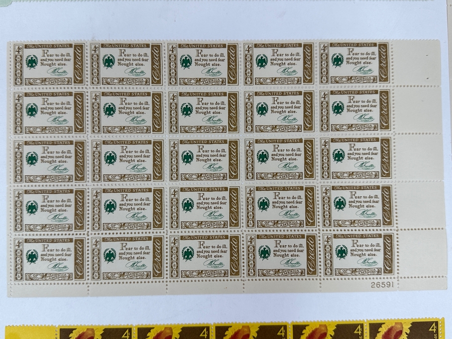 Just Added - Collection Of (8) Mid-Century United States Mint Postage Stamp Sheets: Kansas Statehood, Wheels Of Freedom, (2) Credo, The American Woman, George W. Norris, Nursing & Boys' Club Of American Movement  [Photo 8]