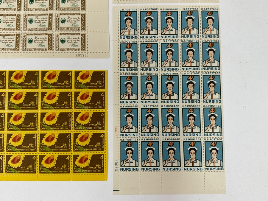Just Added - Collection Of (8) Mid-Century United States Mint Postage Stamp Sheets: Kansas Statehood, Wheels Of Freedom, (2) Credo, The American Woman, George W. Norris, Nursing & Boys' Club Of American Movement  [Photo 14]