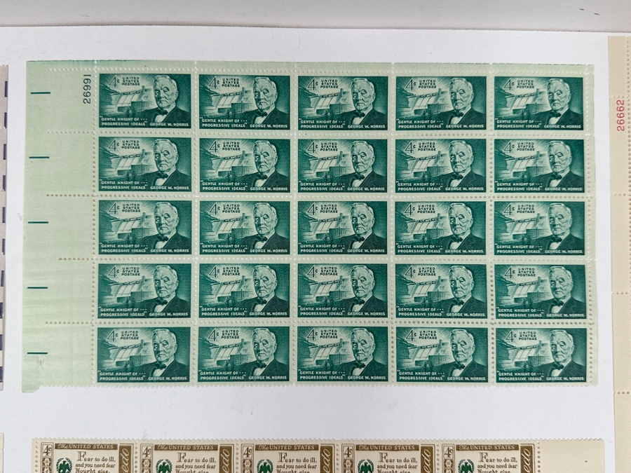 Just Added - Collection Of (8) Mid-Century United States Mint Postage Stamp Sheets: Kansas Statehood, Wheels Of Freedom, (2) Credo, The American Woman, George W. Norris, Nursing & Boys' Club Of American Movement  [Photo 12]