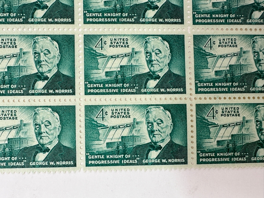 Just Added - Collection Of (8) Mid-Century United States Mint Postage Stamp Sheets: Kansas Statehood, Wheels Of Freedom, (2) Credo, The American Woman, George W. Norris, Nursing & Boys' Club Of American Movement  [Photo 13]