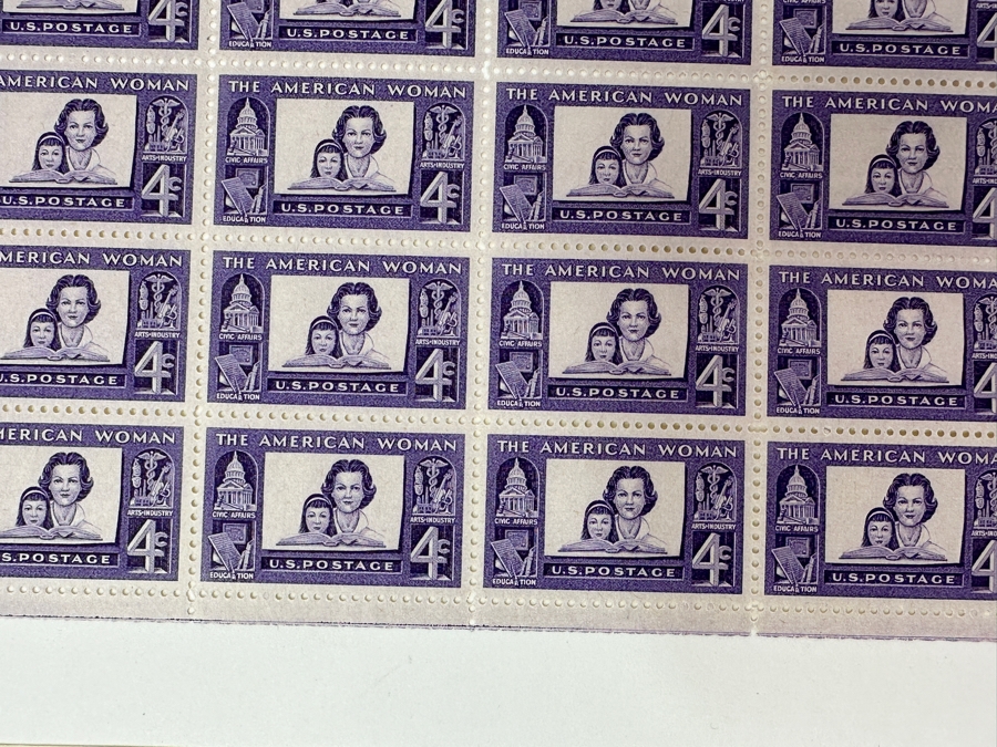 Just Added - Collection Of (8) Mid-Century United States Mint Postage Stamp Sheets: Kansas Statehood, Wheels Of Freedom, (2) Credo, The American Woman, George W. Norris, Nursing & Boys' Club Of American Movement  [Photo 11]