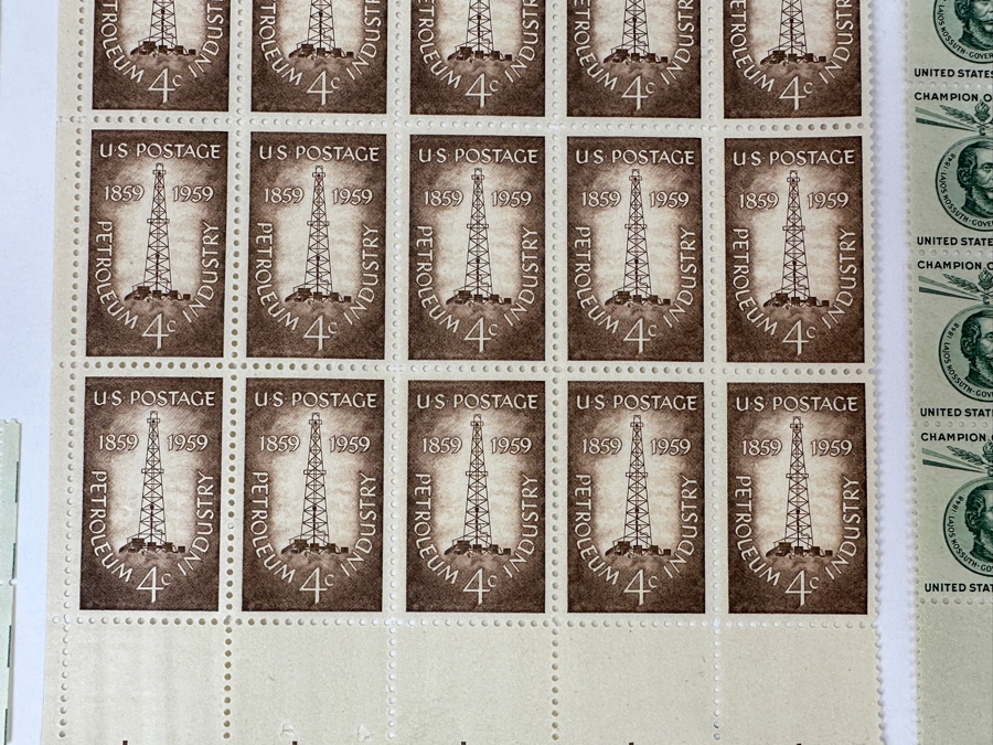 Just Added - Collection Of (9) Mid-Century United States Mint Postage Stamp Sheets: Lincoln - Douglas Debates, (2) Oregon Statehood, Petroleum Industry, Walter F. George, Garibaldi, Lajos Kossuth, NATO & Employ The Handicapped [Photo 8]