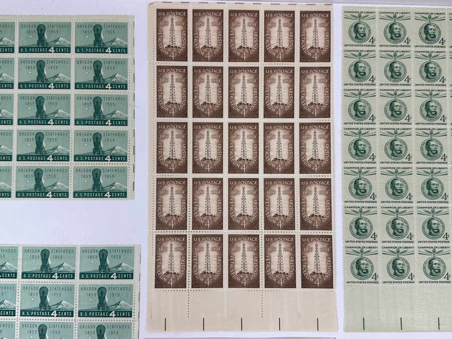 Just Added - Collection Of (9) Mid-Century United States Mint Postage Stamp Sheets: Lincoln - Douglas Debates, (2) Oregon Statehood, Petroleum Industry, Walter F. George, Garibaldi, Lajos Kossuth, NATO & Employ The Handicapped [Photo 7]