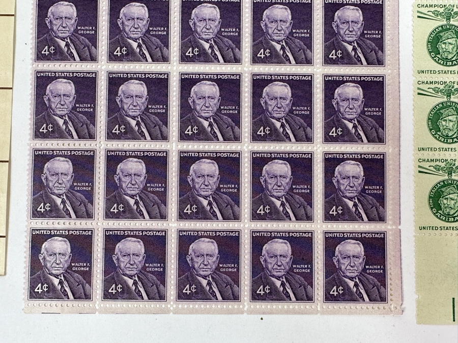 Just Added - Collection Of (9) Mid-Century United States Mint Postage Stamp Sheets: Lincoln - Douglas Debates, (2) Oregon Statehood, Petroleum Industry, Walter F. George, Garibaldi, Lajos Kossuth, NATO & Employ The Handicapped [Photo 10]