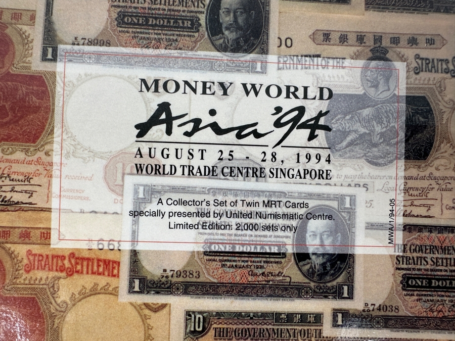 Just Added - (10) Uncirculated World Currency And (2) Limited Edition Calling Cards From Money World Asia 1994 Held Aug 25-28, 1994 At The World Trade Centre Singapore [Photo 3]