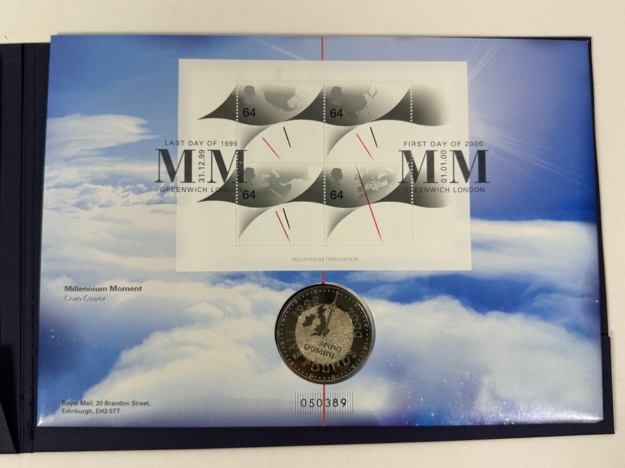 Just Added - Limited Edition Royal Mail / Royal Mint Coin Cover Limited To 100,000 Featuring Uncirculated Year 2000 Five Pounds Coin [Photo 6]