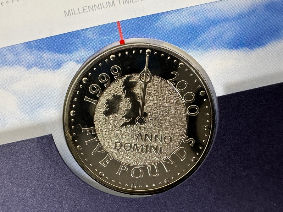 Just Added - Limited Edition Royal Mail / Royal Mint Coin Cover Limited To 100,000 Featuring Uncirculated Year 2000 Five Pounds Coin [Photo 4]