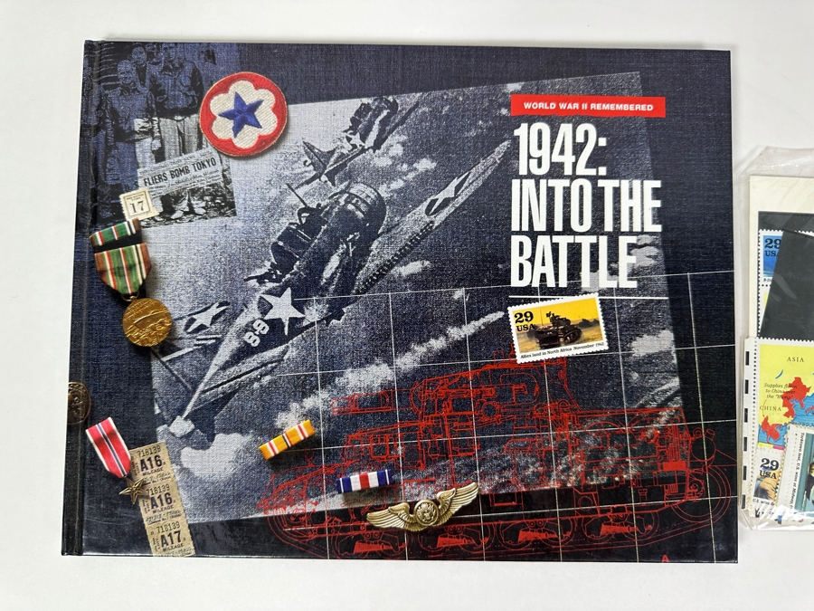 Just Added - 1942 WWII Mint Postage Stamps With Accompanying Hardcover Book And (2) Sets Of Old Glory United States Flags Mint Postage Stamp Booklets [Photo 3]