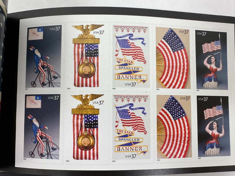Just Added - 1942 WWII Mint Postage Stamps With Accompanying Hardcover Book And (2) Sets Of Old Glory United States Flags Mint Postage Stamp Booklets [Photo 9]
