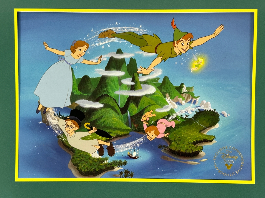Just Added - The Disney Store Exclusive Commemorative Lithograph Of Walt Disney's Peter Pan 10.5 X 7.5