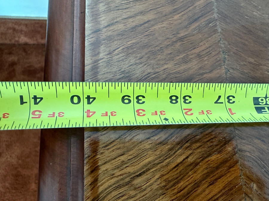 Stunning Antique Wooden Table Desk With Burl Wood Top, Turned Legs And Intricate Wood Carving 41W X 25D X 28.5H [Photo 12]