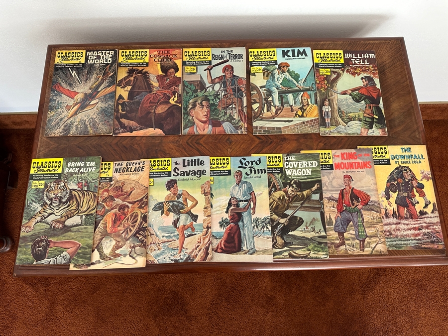 Large Collection Of (80) Vintage Classics Illustrated Comic Books With Wooden Magazine Rack - See Photos For Titles [Photo 8]