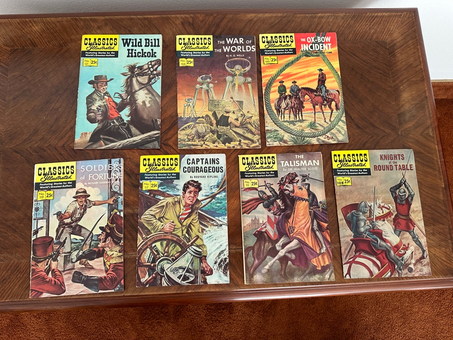 Large Collection Of (80) Vintage Classics Illustrated Comic Books With Wooden Magazine Rack - See Photos For Titles [Photo 9]