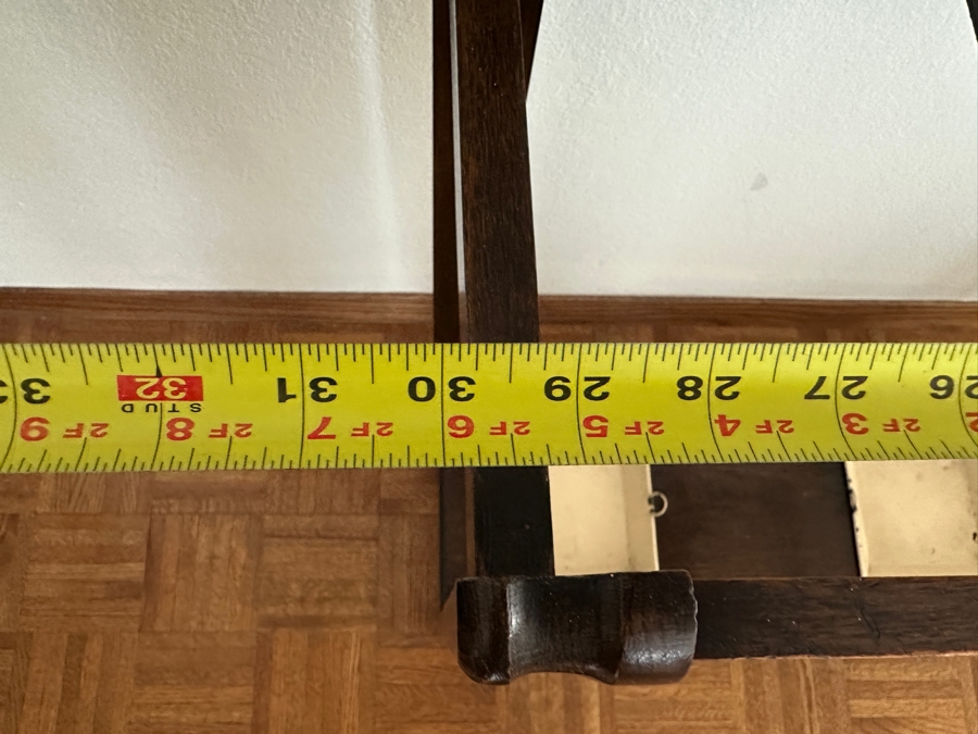 Antique Arts And Crafts Style Wooden Hall Tree Coat Rack With Mirror, Glove Box And Umbrella Stands 30W X 12.5D X 79H [Photo 9]