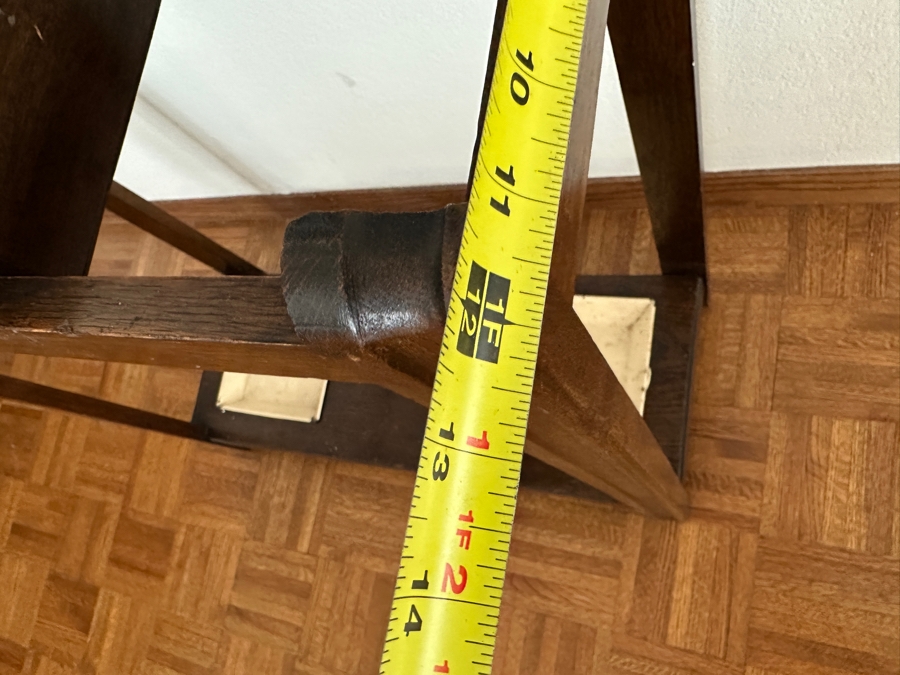 Antique Arts And Crafts Style Wooden Hall Tree Coat Rack With Mirror, Glove Box And Umbrella Stands 30W X 12.5D X 79H [Photo 10]