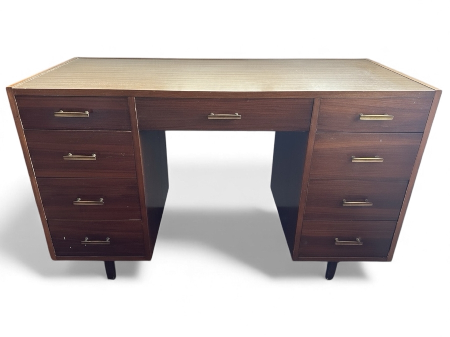 Vintage Mid-Century Modern Brumax Berlin Desk With Formica Top 47W X 21D X 29.5H