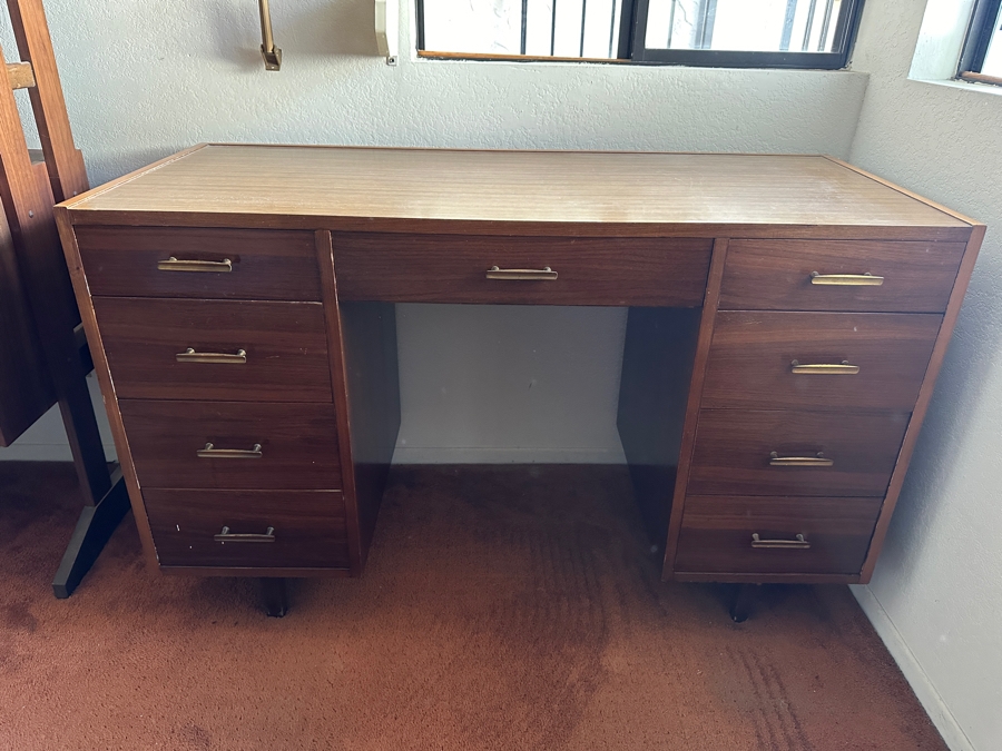 Vintage Mid-Century Modern Brumax Berlin Desk With Formica Top 47W X 21D X 29.5H [Photo 3]