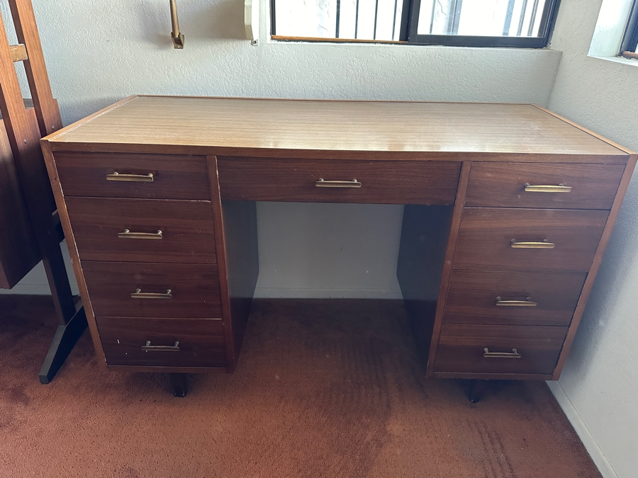 Vintage Mid-Century Modern Brumax Berlin Desk With Formica Top 47W X 21D X 29.5H [Photo 4]