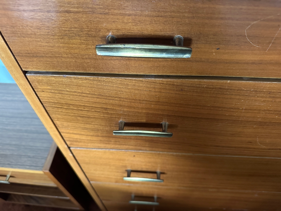 Vintage Mid-Century Modern Brumax Berlin Chest Of Drawers Dresser 36W X 18D X 42.5H With Matching Nightstand 15W X 13D X 23H [Photo 9]