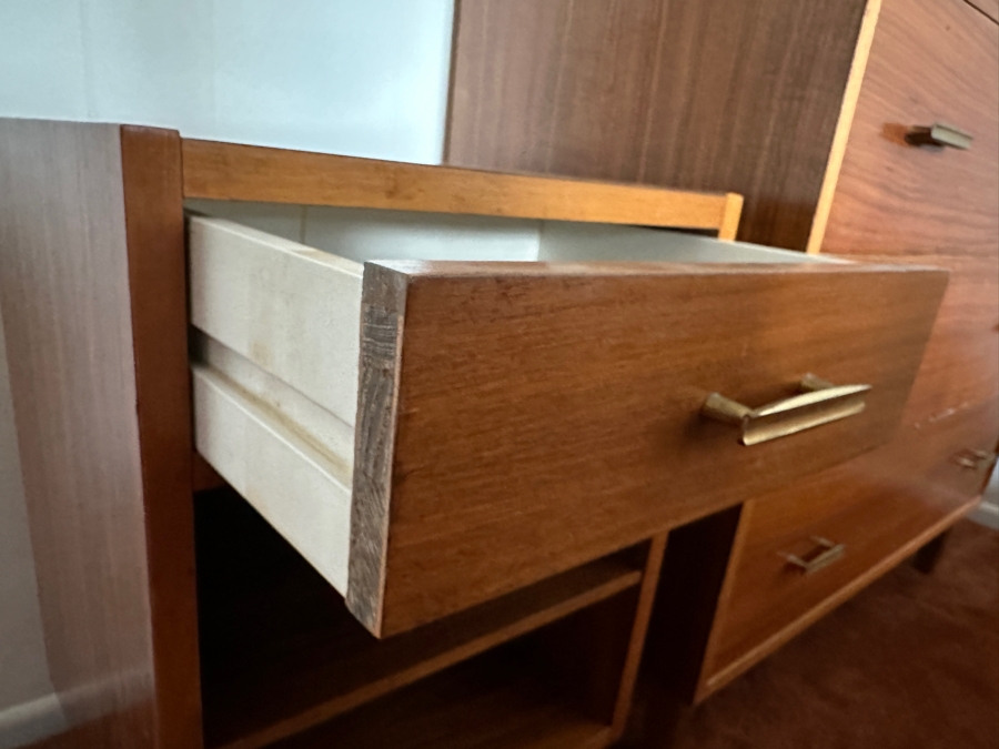 Vintage Mid-Century Modern Brumax Berlin Chest Of Drawers Dresser 36W X 18D X 42.5H With Matching Nightstand 15W X 13D X 23H [Photo 13]