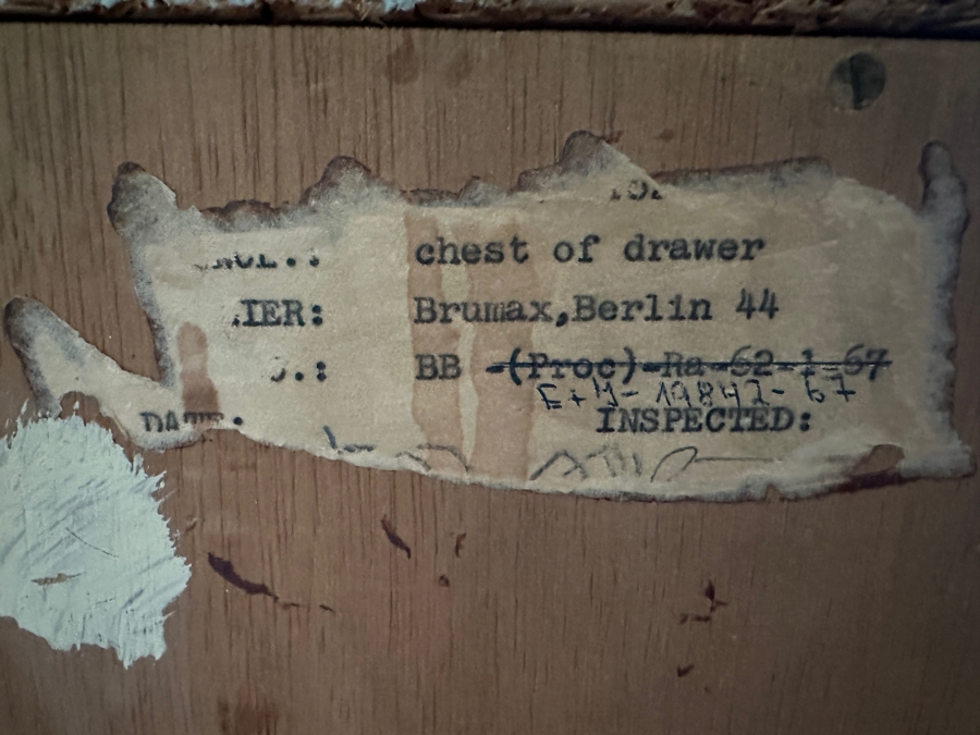 Vintage Mid-Century Modern Brumax Berlin Chest Of Drawers Dresser 36W X 18D X 42.5H With Matching Nightstand 15W X 13D X 23H [Photo 22]