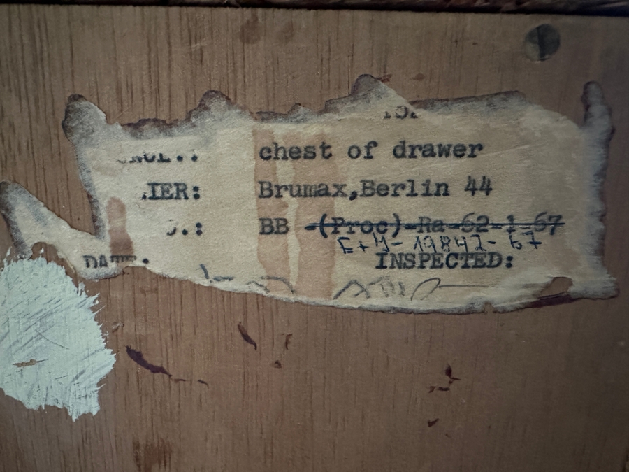 Vintage Mid-Century Modern Brumax Berlin Chest Of Drawers Dresser 36W X 18D X 42.5H With Matching Nightstand 15W X 13D X 23H [Photo 23]