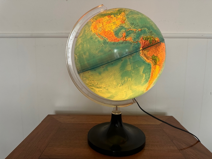 Vintage Mid-Century Modern Lighted Rand McNally Rico Florence Italy World Globe 17.5H [Photo 5]