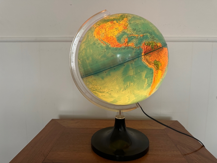 Vintage Mid-Century Modern Lighted Rand McNally Rico Florence Italy World Globe 17.5H [Photo 6]