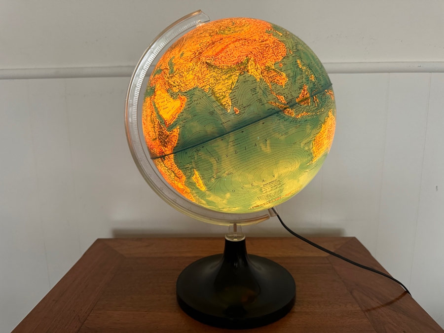 Vintage Mid-Century Modern Lighted Rand McNally Rico Florence Italy World Globe 17.5H [Photo 3]